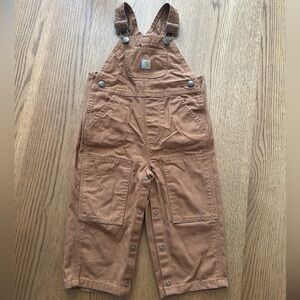 Carhartt Kids Tan Brown 100% Cotton Overalls 18 Months